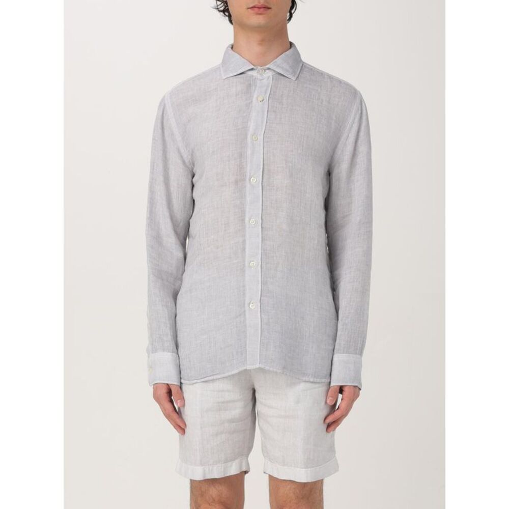 120% Lino Shirt Men Pearl